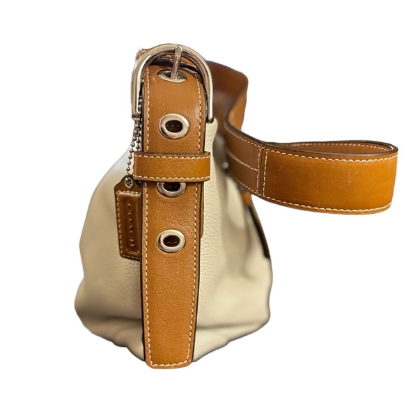 Coach East West Duffel Shoulder Bag M1085-F15065 White Pebbled Leather Purse - Picture 3 of 11